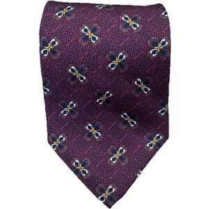JHANE BARNES Men's 100% Silk Necktie JAPAN Designer Geometric Multi-Color EUC